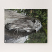 Grey Andalucian Stallion Headshot Long Mane Legpuzzel (Horizontaal)