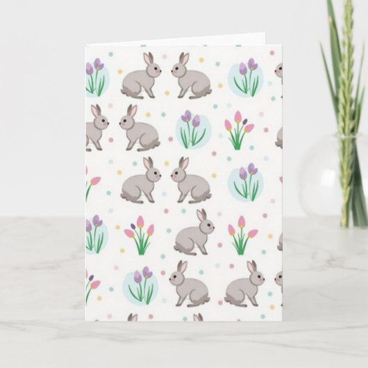 Grey Animal Pattern Spring Card Kaart (Voorkant)