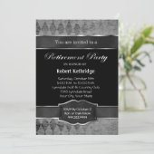 Grey Argyle Classic Uitnodigingen voor een Retirem (Staand voorkant)