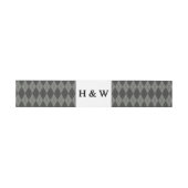 Grey Argyle Invitation Belly Band Uitnodigingen Wikkel (Vlak)