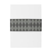 Grey Argyle Invitation Belly Band Uitnodigingen Wikkel (Achterkant Voorbeeld)