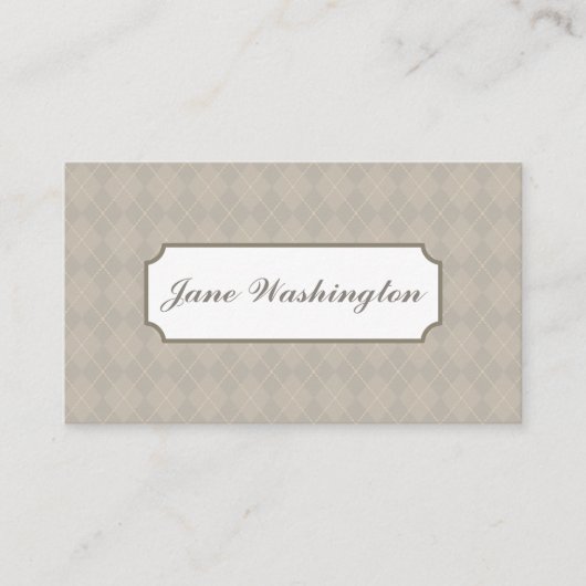 Grey Argyle Visitekaartje (Voorkant)