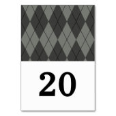 Grey Argyle Wedding Table Kaart (Achterkant)