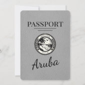 Grey Aruba Passport Huwelijksuitnodiging Kaart (Achterkant)