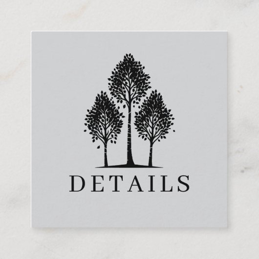 Grey Aspen Tree Wedding QR Informatiekaartje (Achterkant)