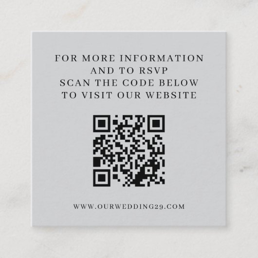 Grey Aspen Tree Wedding QR Informatiekaartje (Voorkant)