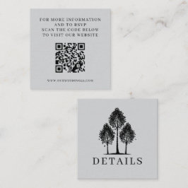 Grey Aspen Tree Wedding QR Informatiekaartje