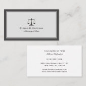 Grey Attorney Justice Scale Professional Visitekaartje (Voorkant / Achterkant)