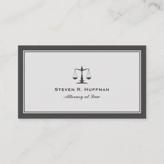 Grey Attorney Justice Scale Professional Visitekaartje (Voorkant)