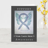 Grey Awareness Ribbon Angel Gepersonaliseerd Card Kaart (Gele Bloem)