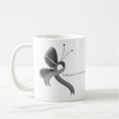 Grey Awareness Ribbon Butterfly Coffee Mok (Links)
