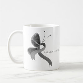 Grey Awareness Ribbon Butterfly Coffee Mok