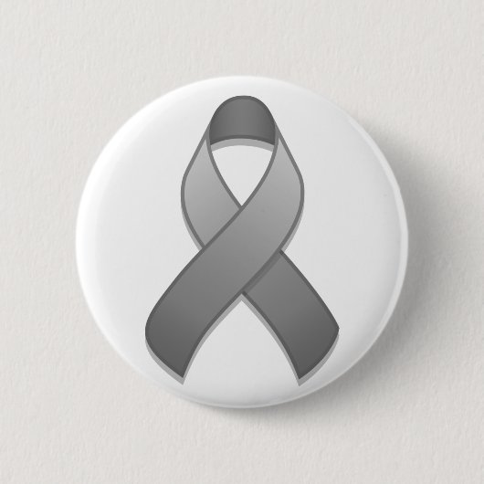 Grey Awareness Ribbon Button (Voorkant)