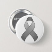 Grey Awareness Ribbon Button (Voorkant /achterkant)
