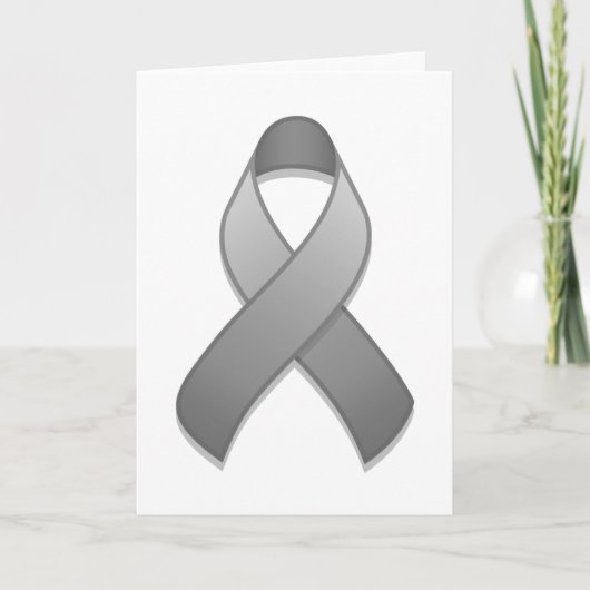 Grey Awareness Ribbon Kaart (Voorkant)
