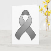 Grey Awareness Ribbon Kaart (Gele Bloem)