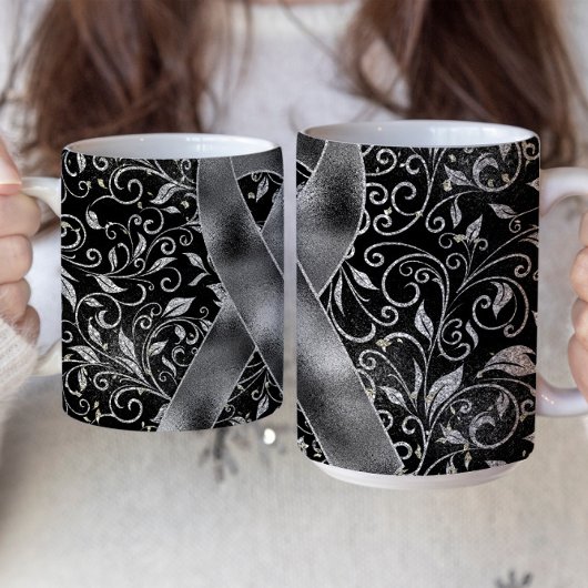 Grey Awareness Ribbon Mok Design