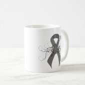 Grey Awareness Ribbon with Butterfly Koffiemok (Voorkant rechts)