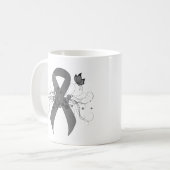 Grey Awareness Ribbon with Butterfly Koffiemok (Voorkant links)