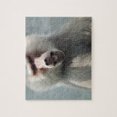 Grey Baboon kijkt naar je met zijn mond open Legpuzzel (Verticaal)