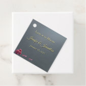 Grey Background Pink Roses Love is in Bloom  Bedankjes Labels (In situ)