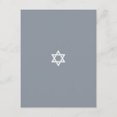 Grey Bar Mitswa Zilver Tallit Bold Modern Eenvoudi Informatiekaartje (Achterkant)