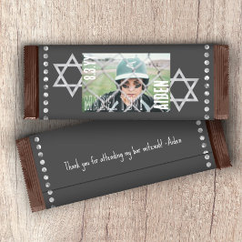 Grey Bar Mitzvah Budget Snoep Bar Wrapper w/ Stars Flyer