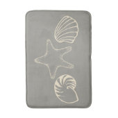 Grey Beach Seashell Nautische Badkamer Tapijt Badm Badmat (Voorkant Verticaal)