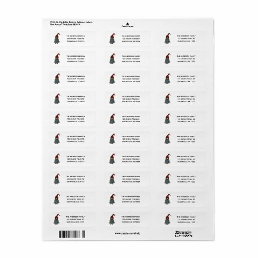 Grey Bearded Gnome return address Etiket (Full Sheet)