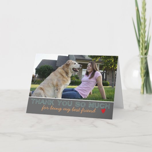 Grey Bedankt Foto Wenskaarten | beste vriend (Voorkant)