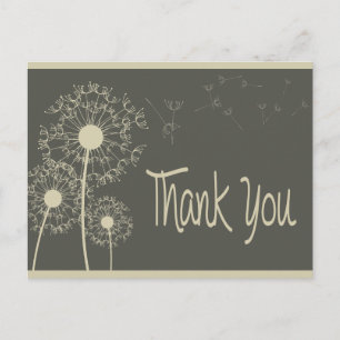 Grey Bedankt Paardenbloem Bloemen Greeting Post Ka Briefkaart