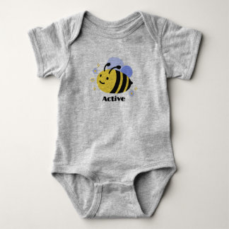 Grey Bee Baby bodysuit voor jongens en meisjes