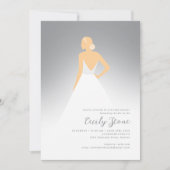 Grey & Beige Couture Trouwjurk Vrijgezellenfeest Kaart (Voorkant)