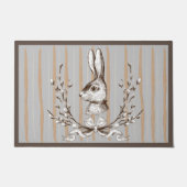 Grey Beige Rabbit Waterverf Frans land Deurmat (Voorkant)