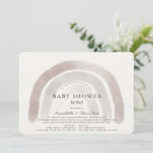 Grey Beige Rainbow Waterverf Baby shower per post Kaart (Staand voorkant)