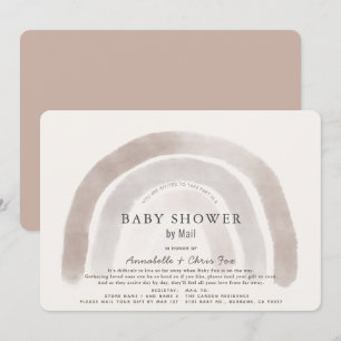 Grey Beige Rainbow Waterverf Baby shower per post Kaart