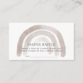 Grey Beige Rainbow Waterverf luier Raffle Ticket Informatiekaartje (Voorkant)