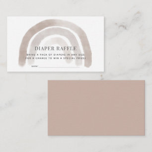 Grey Beige Rainbow Waterverf luier Raffle Ticket Informatiekaartje