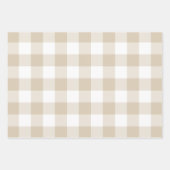 Grey Beige Sage Green Gingham Check Pset Inpakpapier Vel (Voorkant 2)