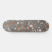 Grey Beige Tan Brown Terrazzo Marble Pattern Persoonlijk Skateboard (Horizontaal)