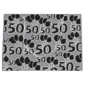 Grey Black 50th Birthday Gift Bag Large Cadeautasje (Voorkant)