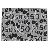 Grey Black 50th Birthday Gift Bag Large Cadeautasje (Achterkant)