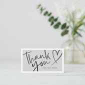 Grey / Black Aesthetic Thank You Card Contactkaartje (Staand voorkant)