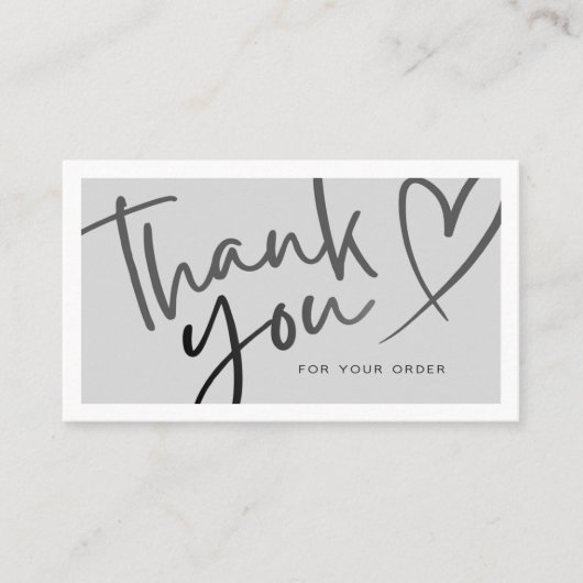 Grey / Black Aesthetic Thank You Card Contactkaartje (Voorkant)
