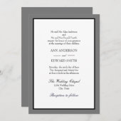 Grey Black Border Beide Parents Weddenschap Kaart (Voorkant / Achterkant)