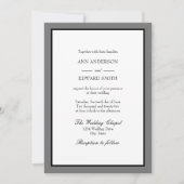 Grey Black Border - Families Wedding Invitation Kaart (Voorkant)