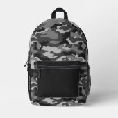 Grey Black Camoflauge Boys School Bedrukte Rugzak (Voorkant)