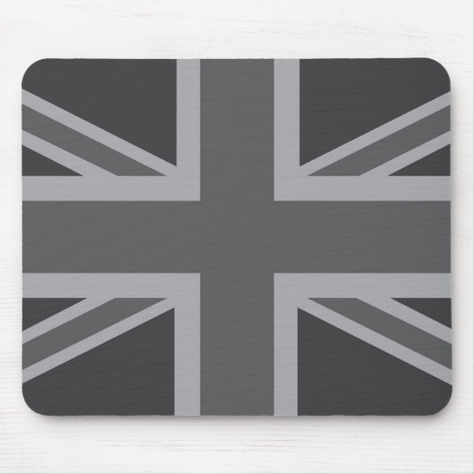 Grey Black Classic Union Jack British (UK) vlag Muismat (Voorkant)
