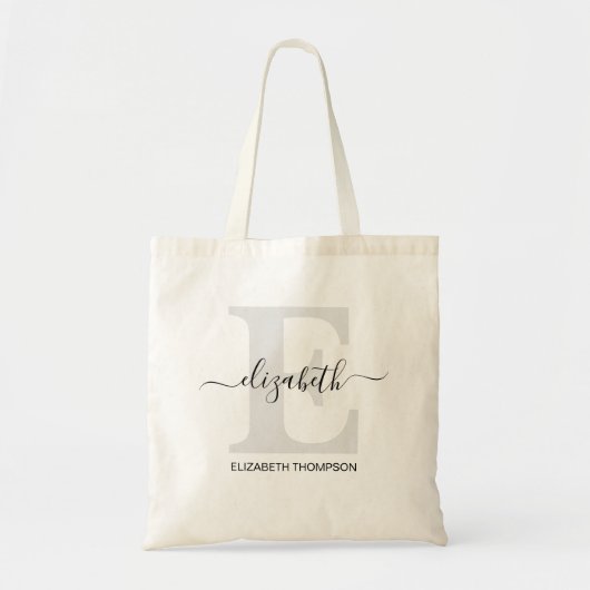 Grey Black Custom Bridal Party Bridesmaid Tote Bag (Voorkant)