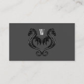 Grey Black Dragon Wings Fantasy Wedding Details Informatiekaartje (Achterkant)